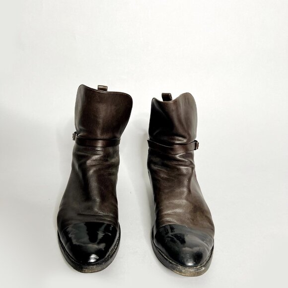 Alexander Wang Moto Boots Size 41 Women's Dark Brown And Black Leather Booties - Picture 2 of 11